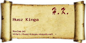 Husz Kinga névjegykártya